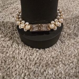 CHANEL Gold and Pearl Bracelet